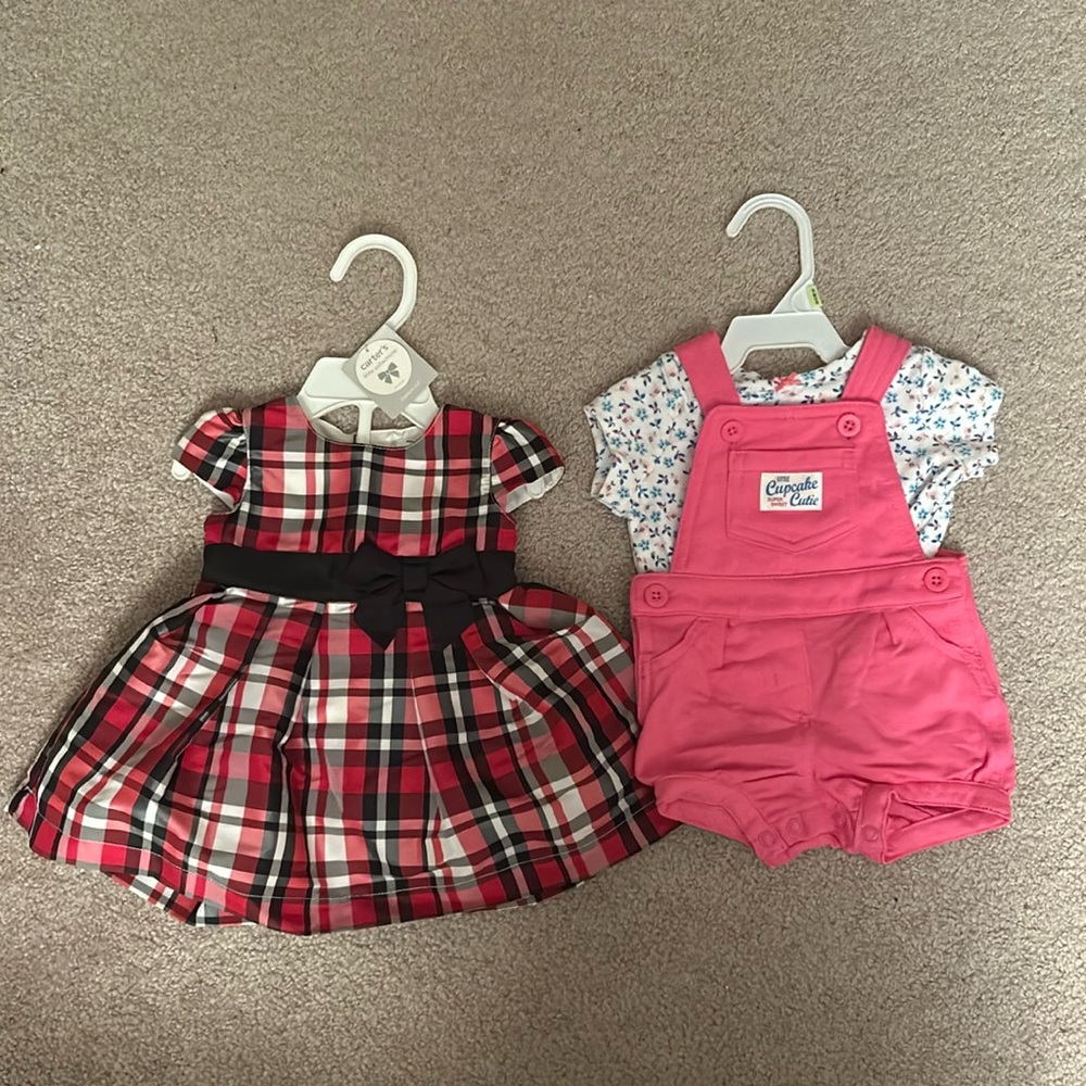 Carter’s bundle - romper set and dress, 3 months